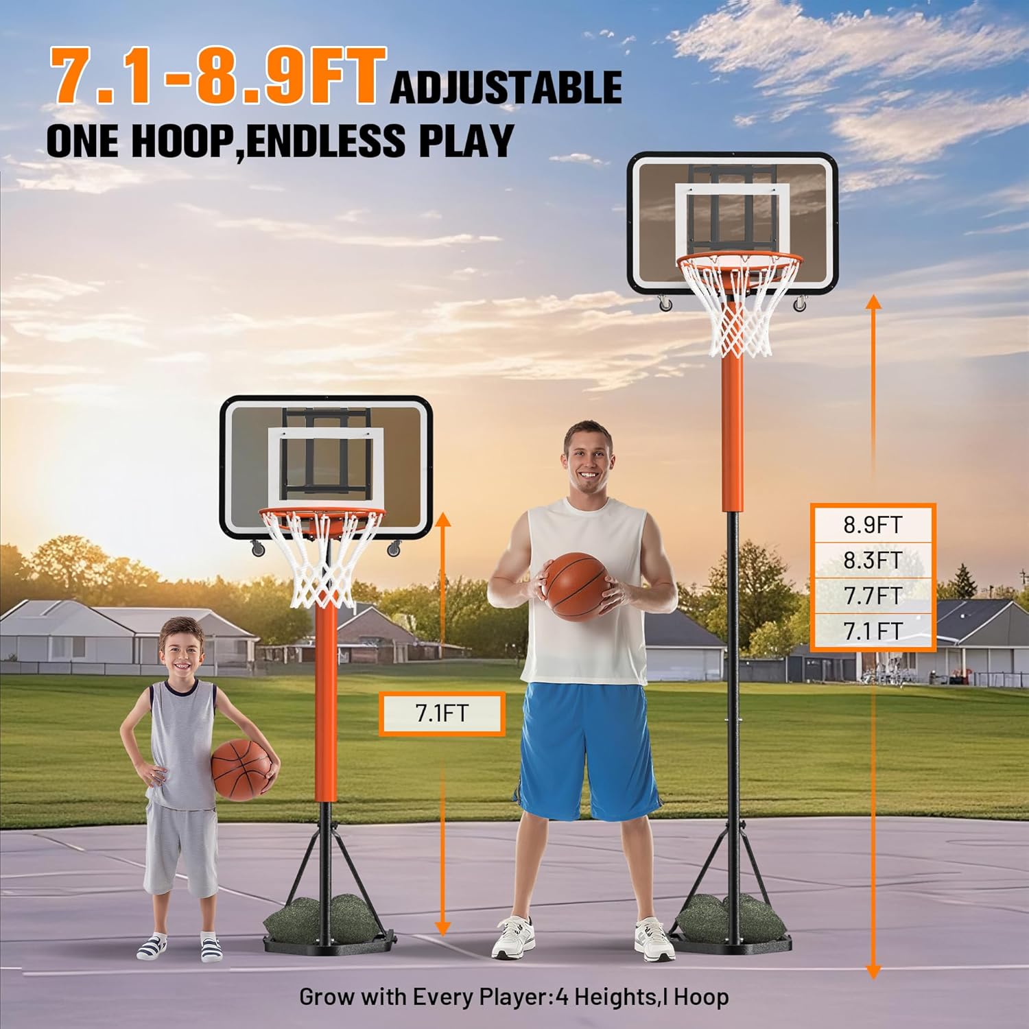Adjustable Portable Basketball - Basketball Hoop ulasan dan harga